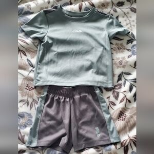 Fila Light Gray and Blue Sports Outfit
